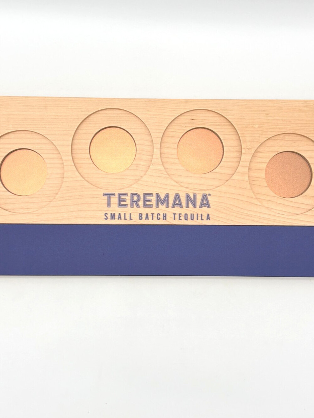 Teramana Tequila Wooden 4 Glass Flight Board 18.5" X 7" Bar/Man Cave